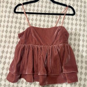 Tiered Velvet Tank Top